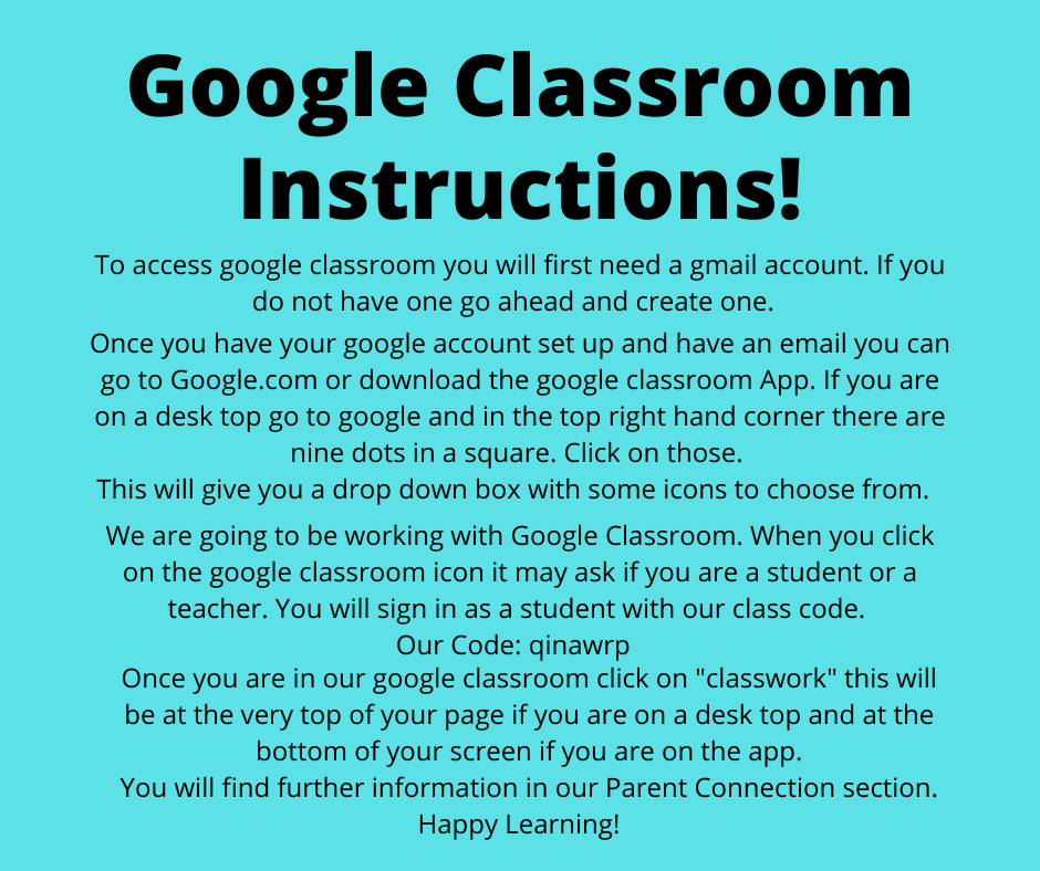 Google Classroom Instructions! | Illini Central Pre-Kindergarten